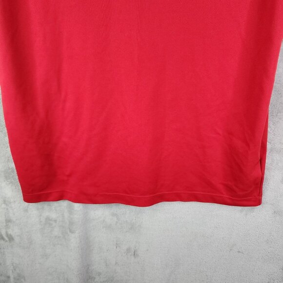 Mens Red Nike Golf Dri-Fit Polo Shirt Short Sleeve 1/4 Button Up Size XL - Picture 3 of 12